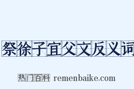 祭徐子宜父文反义词是什么意思的图片
